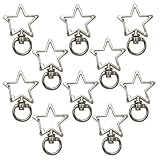 星 ナスカン【シルバー】銀 スター 金属 ストラップ キーホルダー パーツ 金具 ハンドメイド 10個入り【全長34mm】きらきらぷんぷん丸 NSKR-030