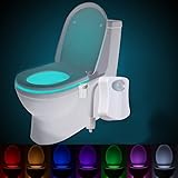 便座ライト LANMU 便座センサーライト 人感センサー 夜灯LED トイレ照明用センサーライト 自動点灯/消灯LED夜灯 省エネ 防水 8色変換 トイレ用電池式