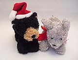 Kringle JinglesクリスマスブラックBear andマウスBaby Rattle Set