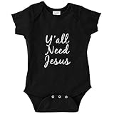 Funny Baby Bodysuit Infant Y'all Need Jesus (BLACK 6 MONTHS) [並行輸入品]