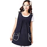 電磁波カットワンピース　電磁波防止エプロン　電磁波対策　電磁波ケア　マタ二ティウエア　妊婦服　電磁波にお悩みの妊婦にピッタリ 紺色 (XL)