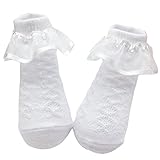 ベビーホワイトかわいいレースフリルフリルアンクルソックス