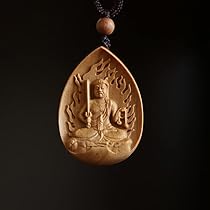 Amazon｜仏像【不動明王】 ペンダント ネックレス 木彫り  