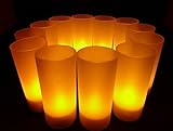 Jimeng　12個セット　充電式LEDキャンドルライト　間接照明　着火不要　揺らめいて見える　ろうそく　ゆらぎ (ウォームホワイト)