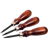 【WUTA】3本セット へり落とし レザークラフト工具 ステンレス製レザークラフトへりおとし DIY 手芸 道具 ヌメ革仕上げ 0.8mm+1mm+1.2mm
