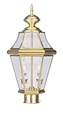 Livex Lighting 2264-02 Georgetown 2-Light Outdoor Post Head, Polished Brass [並行輸入品]