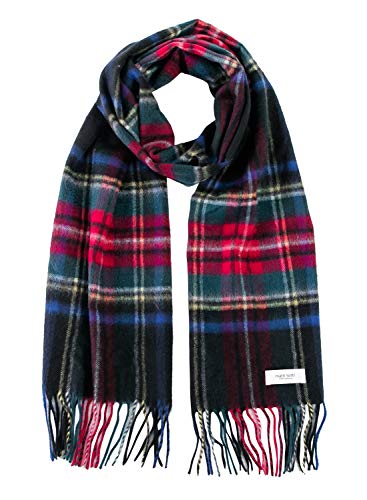 Black × Red チェック柄 カシミア マフラー レディース フリンジ カシミヤ ストール 大判 厚手 100 女性 ロング カシミアマフラー カシミヤマフラー B0611B-6