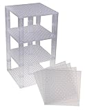 Premium Clear Stackable Base Plates - 4 Pack 6' x 6' Baseplate Bundle with 30 Clear Bonus Building B