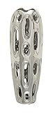 Deco 79 59733 Attractive Ceramic Vase, Silver [並行輸入品]