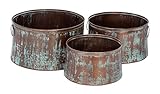Aspire 26905 Aged Copper Metal Planters Set of 3