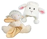 Stephan Baby Knit Lamb Hat and Plush Lamb Blankie Buddie Gift Set, Cream by Stephan Baby