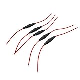 Saim 5個 6.3A 250Vスクリュータイプ- リード線ヒューズホルダ 22 AWGワイヤ5×20mm インラインヒューズホルダ