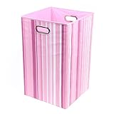 Modern Littles Folding Laundry Basket (Rose Stripes) by Modern Littles