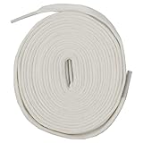 [HIROMARUjp] オールド コットン シューレース OLD COTTON SHOELACE VINTAGE ヴィンテージ 靴ひも くつひも 平紐 7mm幅 靴紐 スニーカー 靴 120cm 140cm 160cm ローカット ハイカット シューズ 全3色 (140cm, White/ホワイト)
