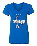 チェルシーDiego Costa " Air Diego Costa "サッカーレディースVネックTシャツ