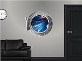 24" Port Scape Instant Space Window Through the Wormhole 1 Wall Graphic Porthole Decal Sticker Mural