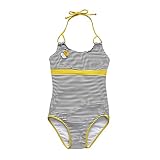 水着 女の子 ワンピース 女児 水着 縞柄 おしゃれ 可愛い 海辺 プール 記念写真 (4T)