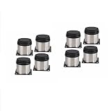 Soled家具キャビネットメタル脚調節可能ステンレススチールキッチンフィートラウンドブラックとシルバー、50 x 50 mm、8個パック