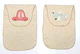 ベビー 汗取りパッド ナチュラルカラーコットン ２枚組 ひこうき くるま