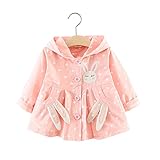 FEVON　コート　ベビー　女の子　トレンチコート　春秋　可愛い　ウサギの耳　フード付き　アウター　ドット柄　子供服　ウインドブレーカー　ガールズ　キッズコート　ジャケット　パーカー　お姫様