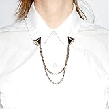 １個セータークリップ　スタイリッシュな三角形のパンクのカーディガンの襟クリップ　　ファッショナブルなゴールドトーン