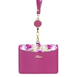 NATURAL design パスケース short リール付き 花柄 Fleur (Magenta)