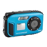 水中ダイビングカメラシェイク1080P 48MP 5m耐水性2。 4 インチ カラー スクリーン オートフォーカス 32G メモリ カード (青)