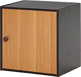 不二貿易 リビング収納 ウッド グラデーション キューブ ボックス 扉付き メープル 96093