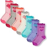 THE CHILDREN'S PLACE(ザ・チルドレンズプレイス) グリッター ハートデイズオブザウィーク クルー ソックス 7-パック ネオンベリー 小物くつ下・タイツ 20～21cm【並行輸入】