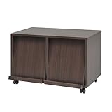 JKプラン Carmine スタッキングフラップシリーズ ディスプレイラック2P×１個(キャスター付き） 幅37cm ダークブラウン fr-052ca-db