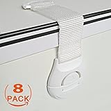 Me Superbベビー安全ロック|子Proof冷蔵庫、キャビネット、引き出し、アプライアンス、トイレシート、オーブン|ツール必要ありません|使用3 M粘着調整可能ストラップとラッチシステム( 8パッ
