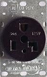 Eaton 1233 30 Amp 125V 5-30R 2-Pole/3-Wire Flush Mount Power Receptacle, Black [並行輸入品]