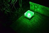 RioRand　LEDソーラーライト　キューブタイプ　電源不要のソーラー式　人気のキューブ型　LED ガーデンライト 防水　ソーラーキューブ（3個セット）　グリーン
