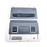 New3DSXL エクストラハウジングケース A/E フェイスシェル SFC/SNES クラシック グレー 交換用 New3DS 3DS XL LL 3DSXL 3DSXL 3DSLL ゲーム機用、上部/下部フェースプレート外側A/Eカバープレート 2個