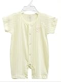 CHOUeTTe ベビー服 ロンパース 新生児～2歳まで 前開き 半袖 肌着 綿100% シンプル 無地 出産祝い 誕生日プレゼントにもどうぞ 色サイズ多数 オリジナルタオル付き (イエロー80#身長