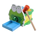 【ノーブランド品】知育玩具　木製　かわいい　カエルテーブル　打撃　ノックボールを落ち　運動　贈り物