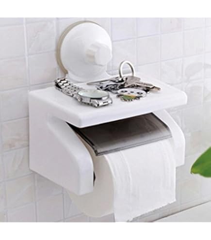 ノーパンチ式壁掛け式アイデア個性吸盤二重浴室トイレホルダー Amazon.co.jp: ノンマーキングパンチフリー吸盤トイレット