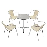 ガーデン5点セット ガーデンテーブル5点セット ガーデンテーブルセット 人工ラタン アルミチェア ダイニングチェア リゾートチェア ロビーチェア ガーデンチェア スタッキングチェア ビーチチェア スタ