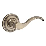 Baldwin PVCURTRR049 Reserve Privacy Curve with Traditional Round Rose in Matte Brass & Black Finish 