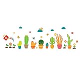 Winhappyhome Cactus壁アートステッカー用キッズ部屋リビングルームコーヒーショップ取り外し背景装飾デカール