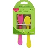 green sprouts Sprout Ware Fork and Spoon, Pink Assortment, 6 Count by green sprouts