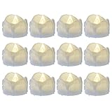 LEDキャンドル、PChero　バッテリー付きキャンドルライト　フレームレスキャンドル　ティーライト –連続光　色：ウオームホワイト 「12個」