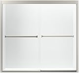 Sterling 581005-59N-G05 Meritor Frameless Sliding Bath Door with Smooth/Clear Glass Texture, 59-3/8 
