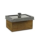 ホワイエ アイアン Riスクエアウッドキャニスター 14x10.5xH9.5cm 3c50042