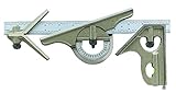 General Tools MG-S278-4R Combination Set with Square and Center Head, Reversible Protractor Head by 