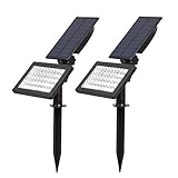 T-SUN 50LEDソーラーライト ガーデンライト アウトドアー スポットライト 新型 6000K 2点セット 省エネ 屋外照明 暗くなると自動点灯 ソーラー充電 防雨 玄関先 芝生 庭 ガーデン 