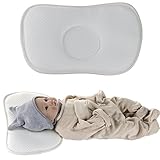 ベビー枕 ベビーまくら 洗える 絶壁頭防止枕 斜頭防止 吐き戻し 寝姿を矯正 赤ちゃんピーロ 取り替えカバー付き ホワイト 快眠