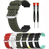 [Ponrio] GARMIN Foreathlete 235j 交換ベルト ガーミン 220J 230J 235 620J 630J 735XTJ ベルト garmin ベルト 腕時計 切替え バンド ソフト シリコン製 工具付き 6色 グリーン+ブラック