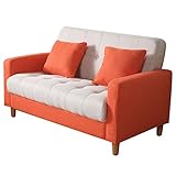 家具の赤や CREPE2 ファブリックソファ2人掛け オレンジ