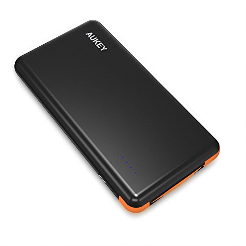 Aukey モバイルバッテリー　大容量 8000mAh MicroUSBケーブル一体型 薄型 急速充電可能 iPhone/iPad/iPod/Xperia/Galaxy/Nexus等対応 PB-N38(ブラック)